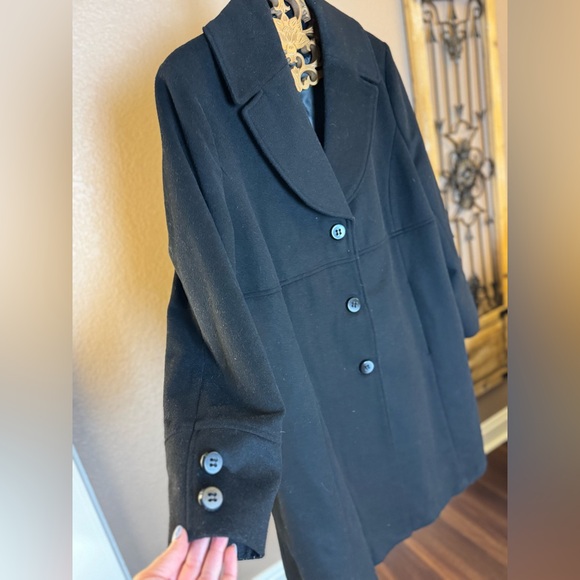 Jones New York Black Wool Blend Coat | Button Front | Women’s 1X - Picture 3 of 9